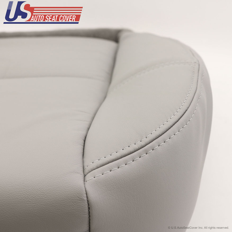 Thumbnail: 2007 to 2012 Chevy Silverado Driver Bottom Leather Seat Cover Gray