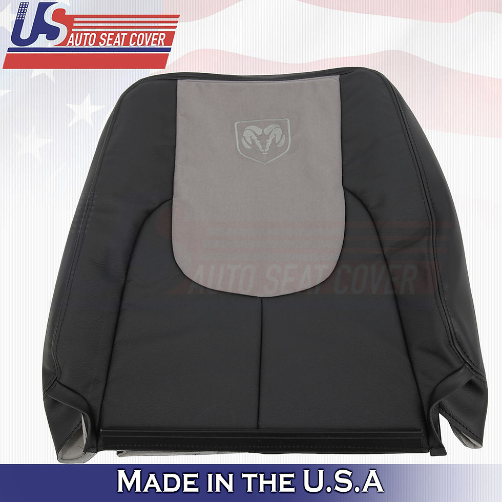 Thumbnail: 2002 2003 Dodge Ram Laramie Driver/Passenger Top Leather/Suede covers Dk Gray