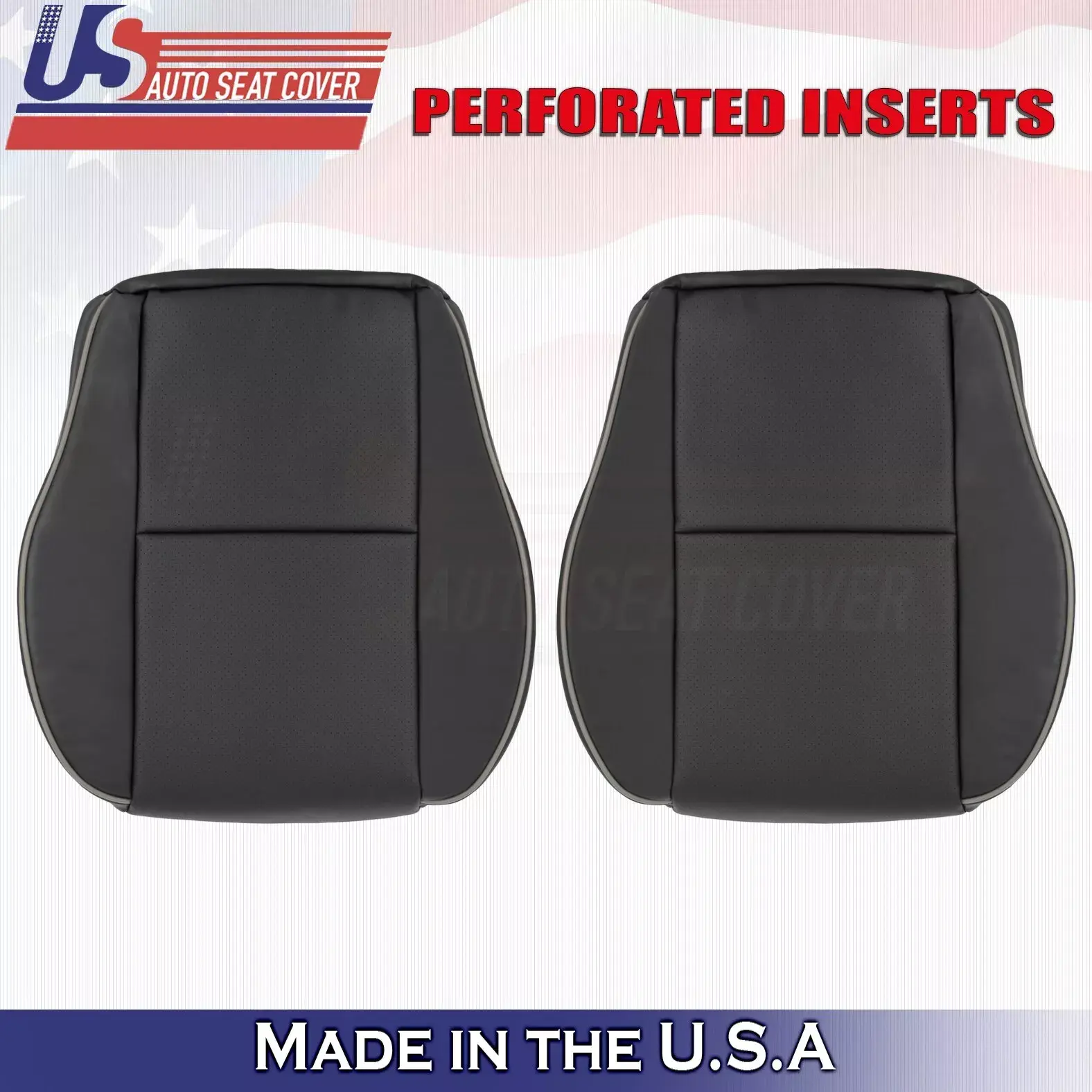 2001 to 2005 Lexus IS300 Driver& Passenger Bottoms Leather w/ Perf Cover Black