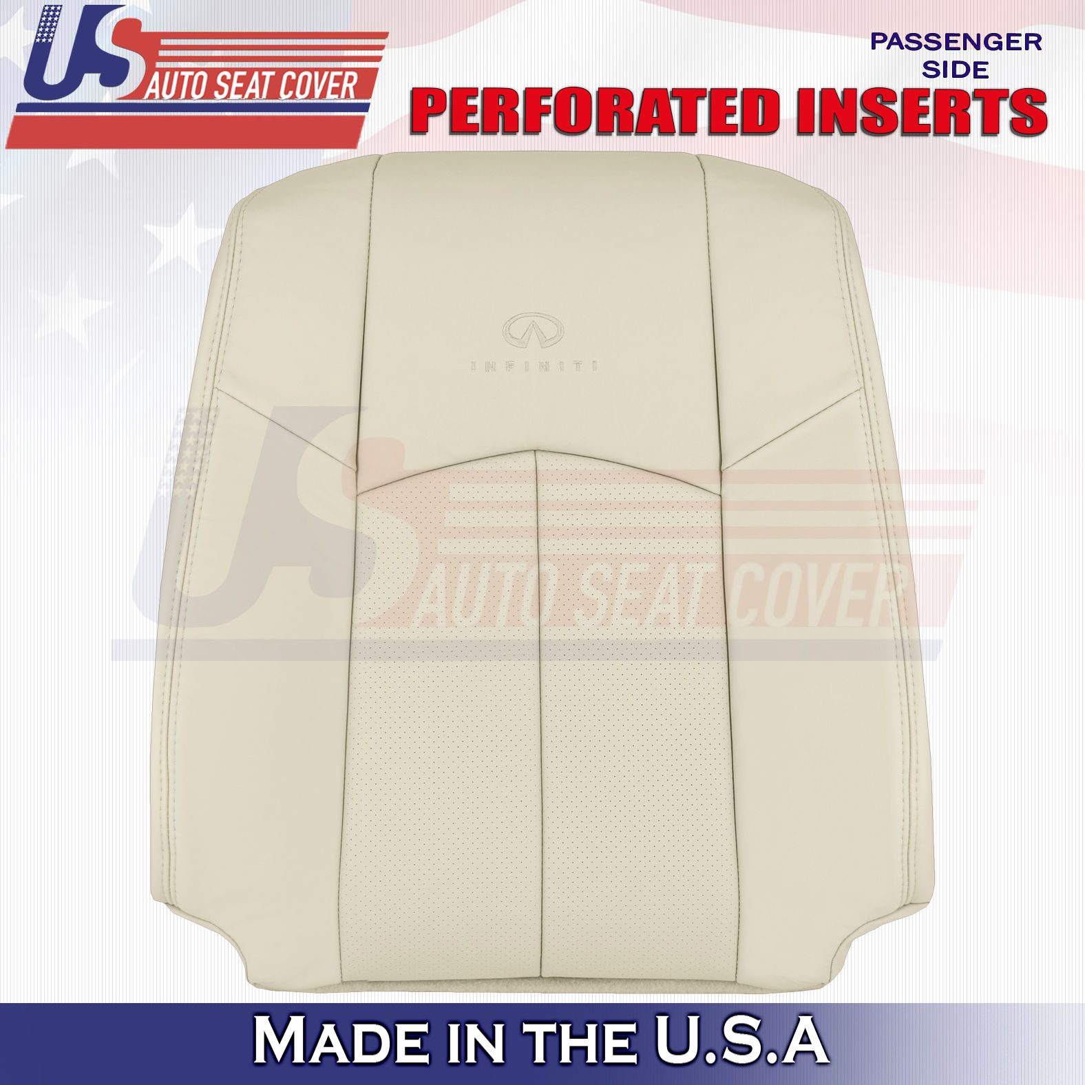 2009-2013 Infiniti G37/Q40 Passenger Top Leather seat Cover Tan