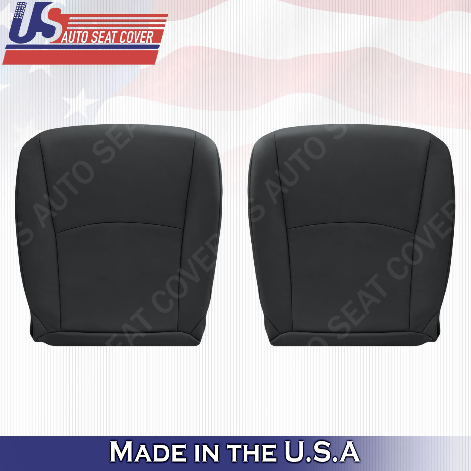 2008-2013 Toyota Highlander Driver & Passenger Bottom Leather Seat Cover Black