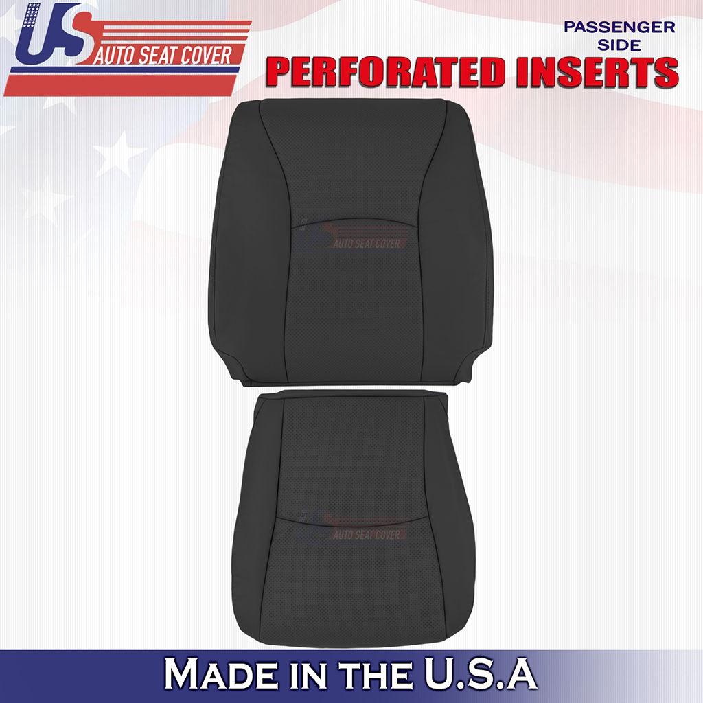 2004-2013 Toyota Highlander Passenger Top/Bottom Leather seat cover Black