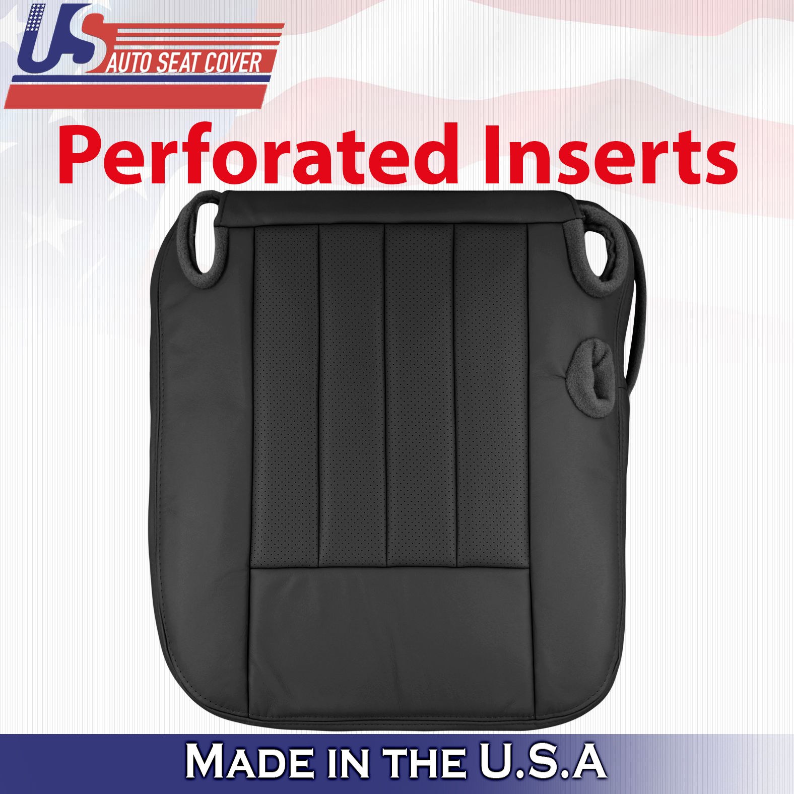 2003-2005 Lincoln Town Car Passenger Bottom Leather Seat Cover Black