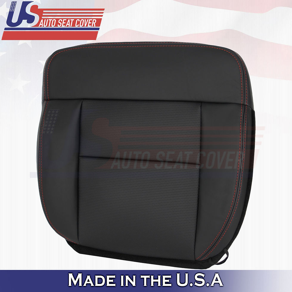 Thumbnail: 2004-2008 Ford F-150 Sport Driver/Passenger Set Leather Covers Black/red stitch