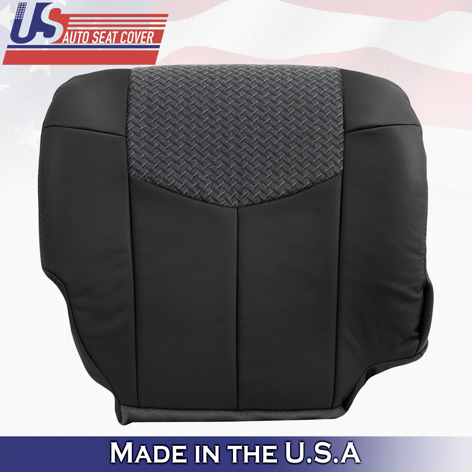 2002 Chevy Avalanche 1500 2500 Passenger Bottom Leather w/Cloth BLACK seat cover