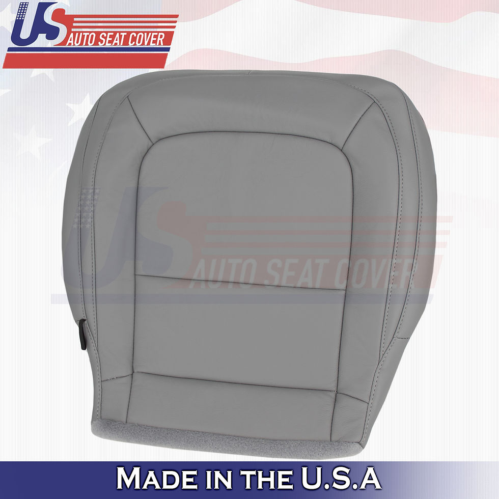 Thumbnail: 2015-2022 GMC Canyon SLT SLE Passenger Top/Bottom Leather Seat Covers Gray