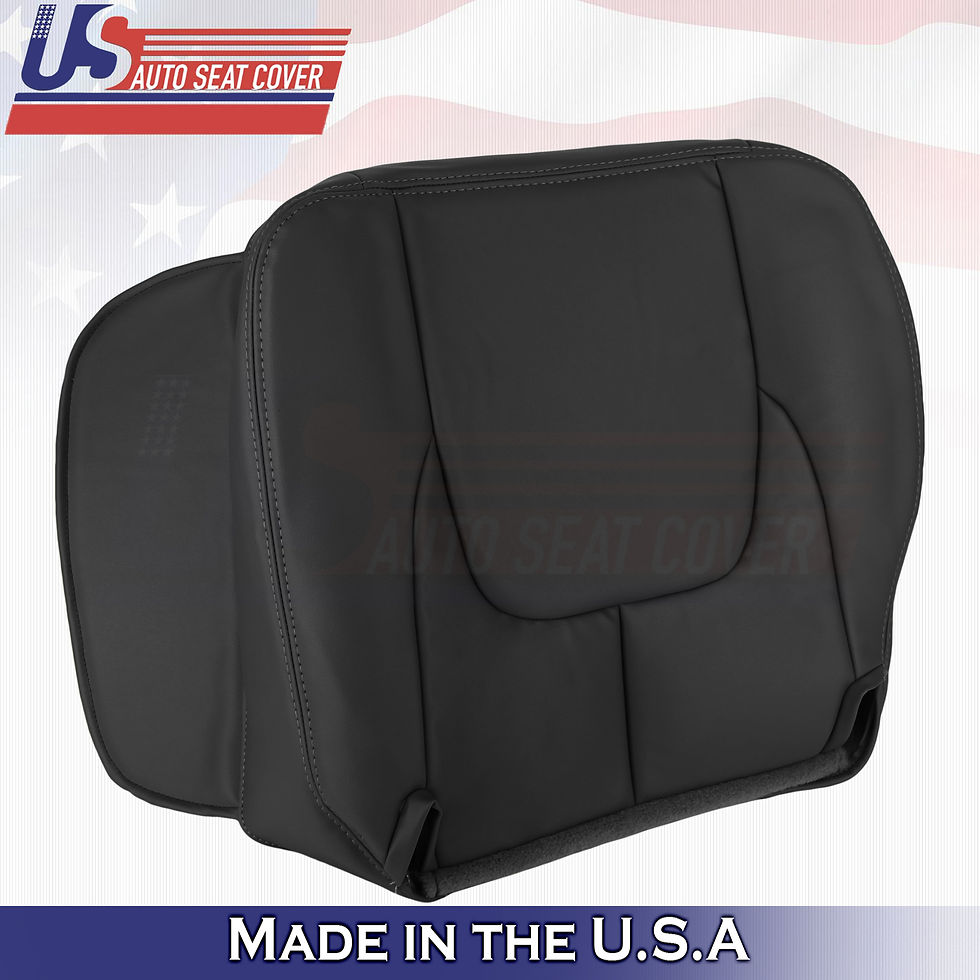 Thumbnail: 2002 2003 Dodge Ram Laramie Driver/Passenger Top/Bottom Leather seat Cover Black