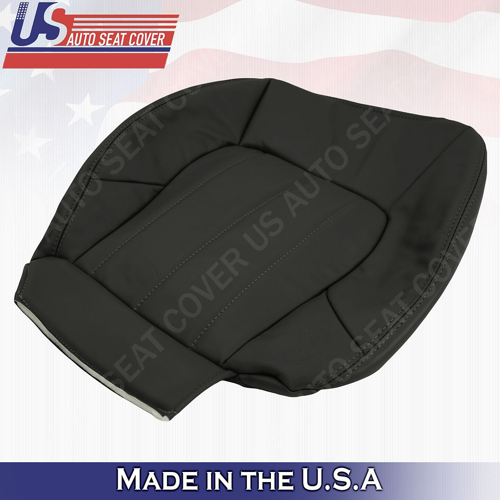 Thumbnail: 2002-2009 GMC Envoy SLT Passenger Bottom Leather Seat Cover Dark Gray