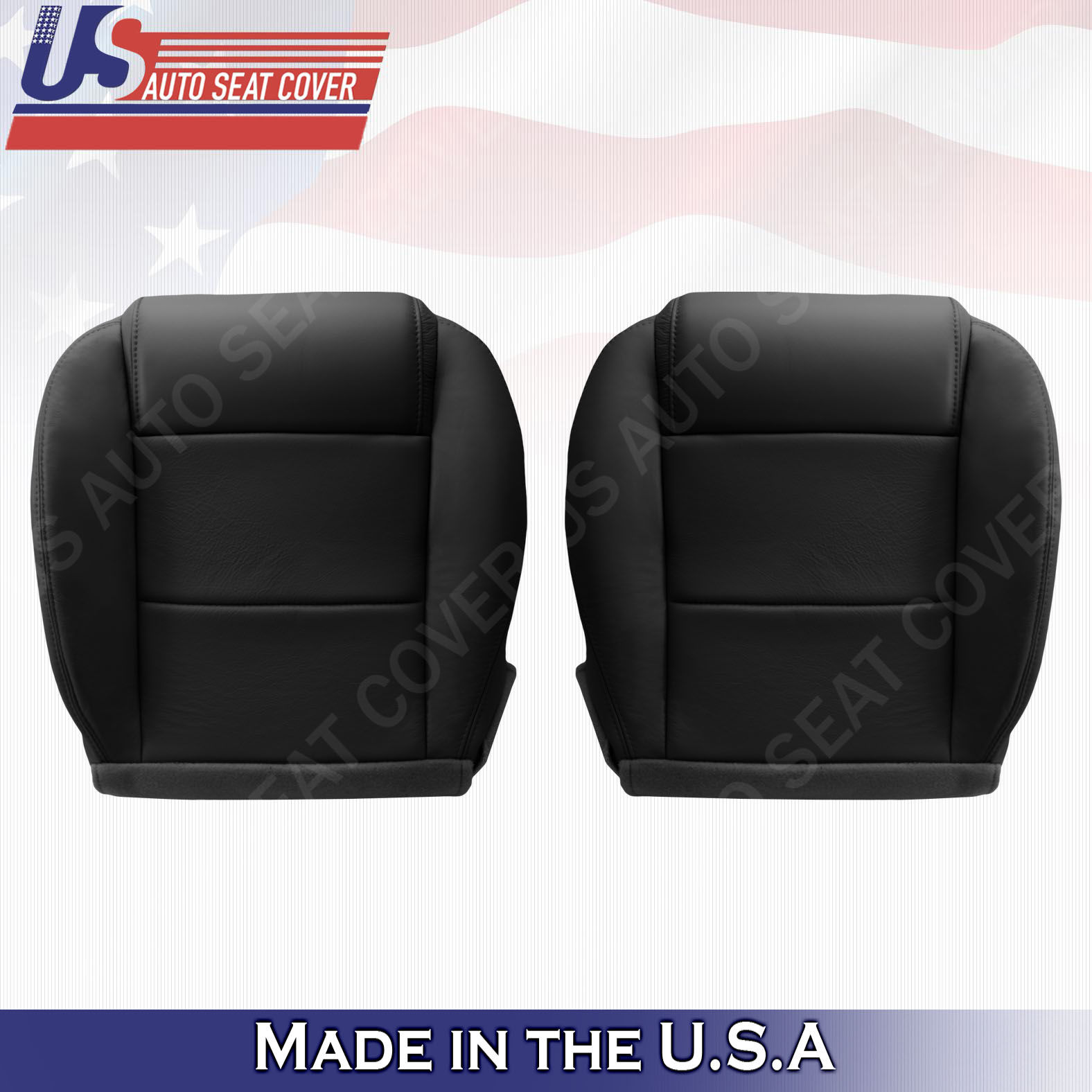 2005-2009 Ford Mustang Coupe V6 Driver -Passenger bottom leather seat cover Blck
