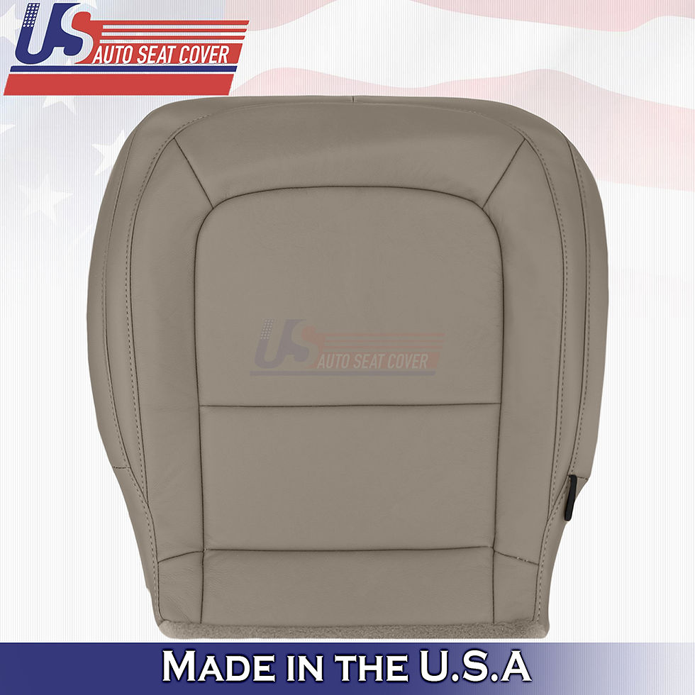 Thumbnail: 2015-2022 GMC Canyon SLT SLE Driver Top/Bottom Leather Seat Covers Tan