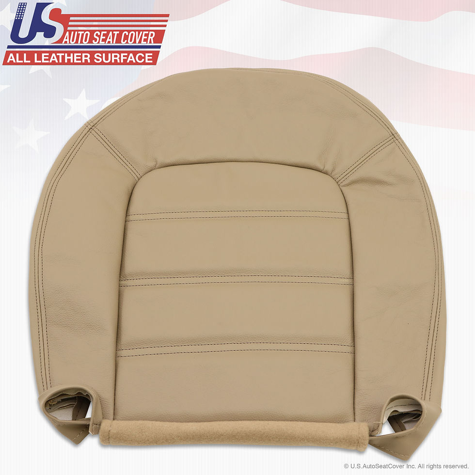 2006 Ford Expedition Passenger Bottom Leather Seat Cover – Medium Parchment Tan – US Made