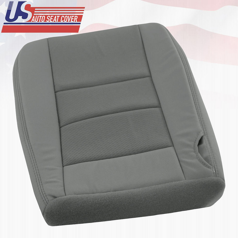 Thumbnail: 2003 - 2007 Ford F250 F350 F450 F550 Driver Bottom Cloth Seat Cover 2Tone Gray