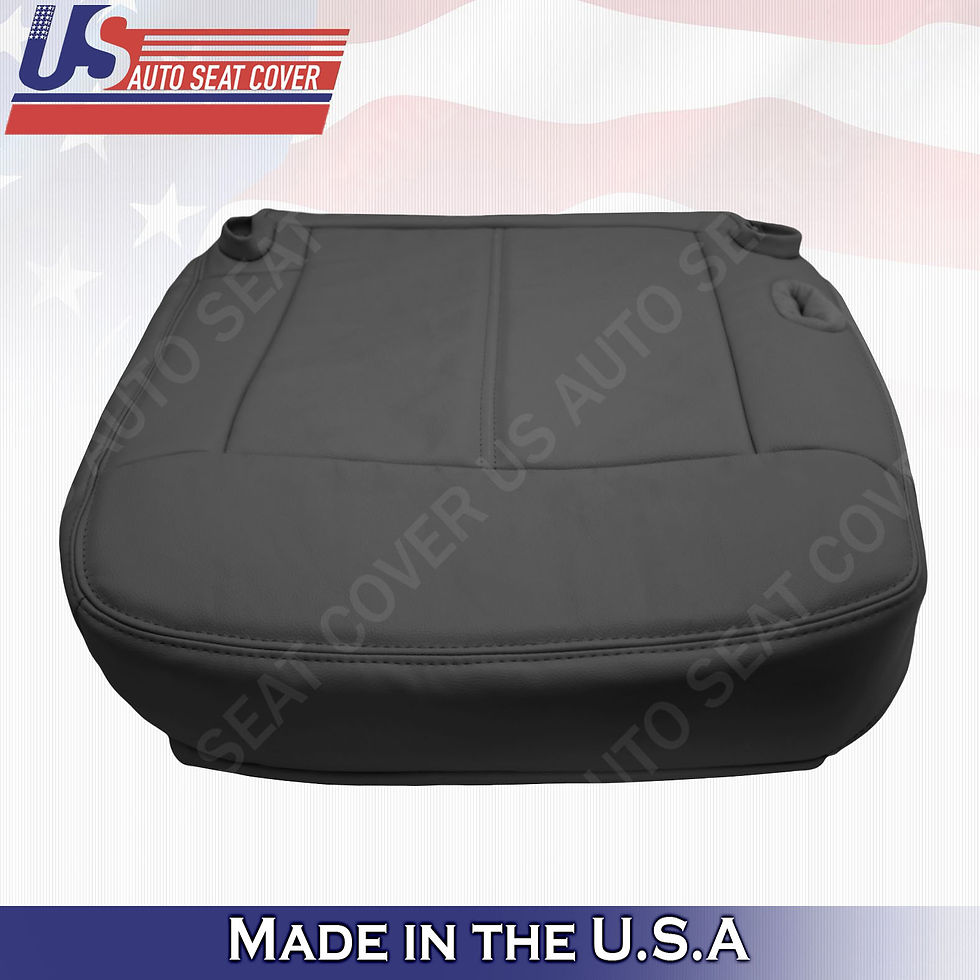 Thumbnail: 2003 - 2011 Lincoln Town Car Passenger Bottom Leather seat cover Black