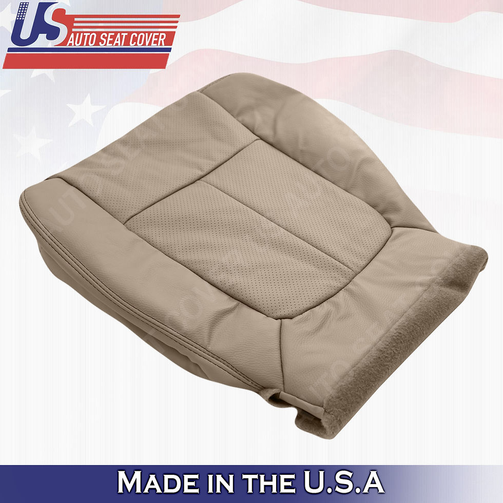 Thumbnail: 2011-2014 Ford F150 Lariat Front Bottoms leather Perforated seat cover Adobe Tan