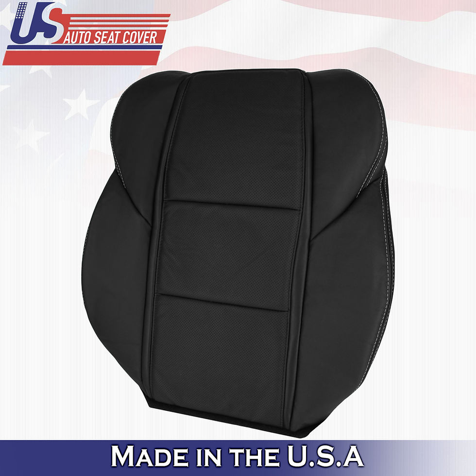 Thumbnail: 2014 ACURA TL DRIVER-PASSENGER TOPS IN LEATHER BLACK PERFORATED WHITE STITCH
