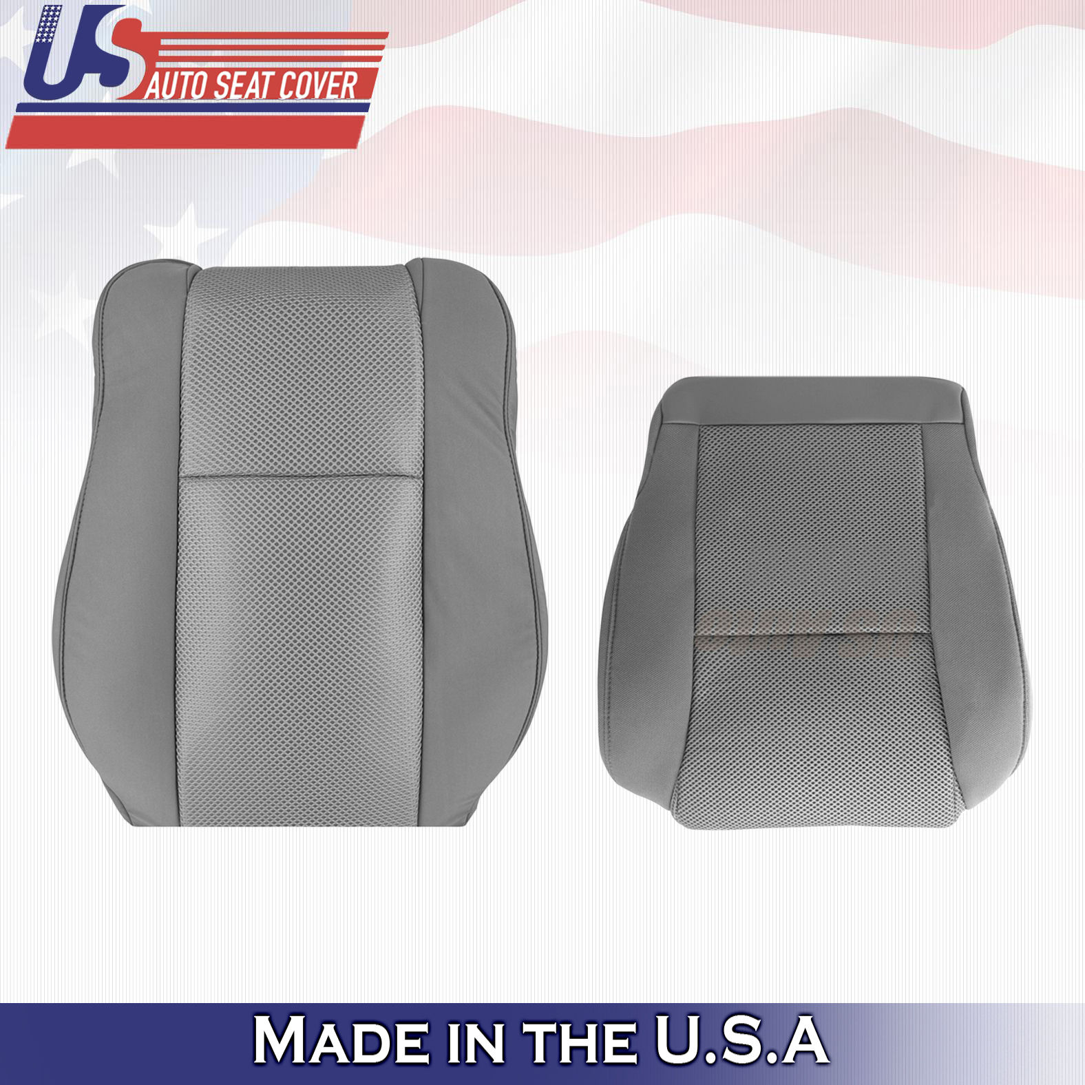 For 2005-2015 Toyota Tacoma Top & Bottom Cloth Seat Cover Gray