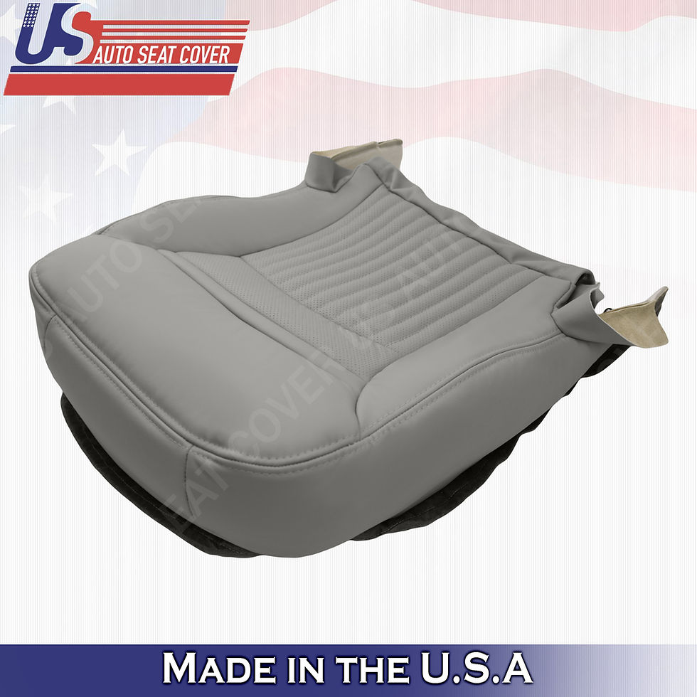 Thumbnail: 1997-2004 Chevorlet Corvette Driver Bottom Leather Seat Cover Gray