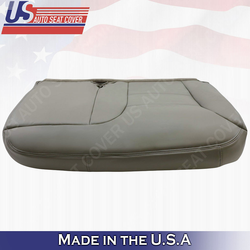Thumbnail: 1995 1996 1997 1998 1999 Chevy Split Bench Bottom Seat Cover Gray 60/40 Leather