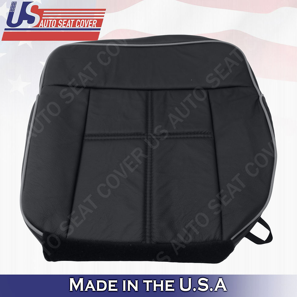 Thumbnail: 2006-2008 Lincoln Mark LT Driver & Passenger Bottom Leather Seat Covers in Black