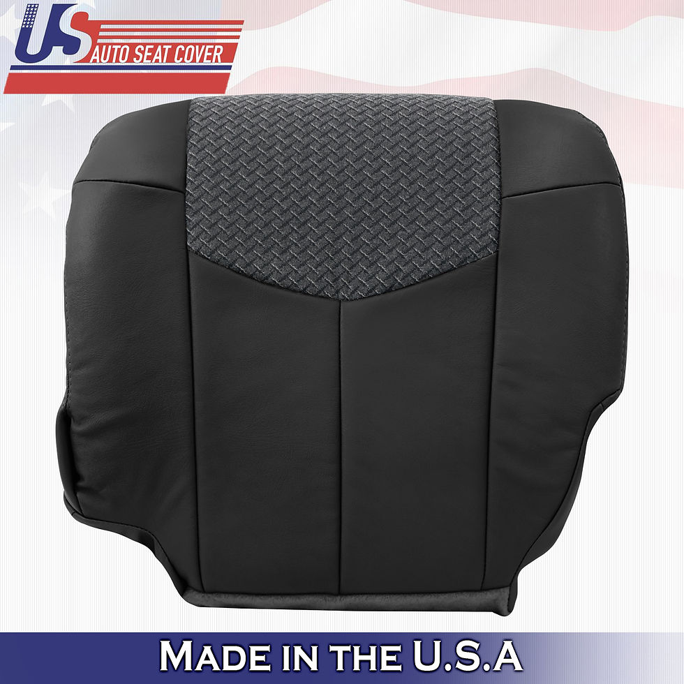 2002 Chevy Avalanche 1500 2500 DRIVER Bottom Leather w/Cloth BLACK seat cover