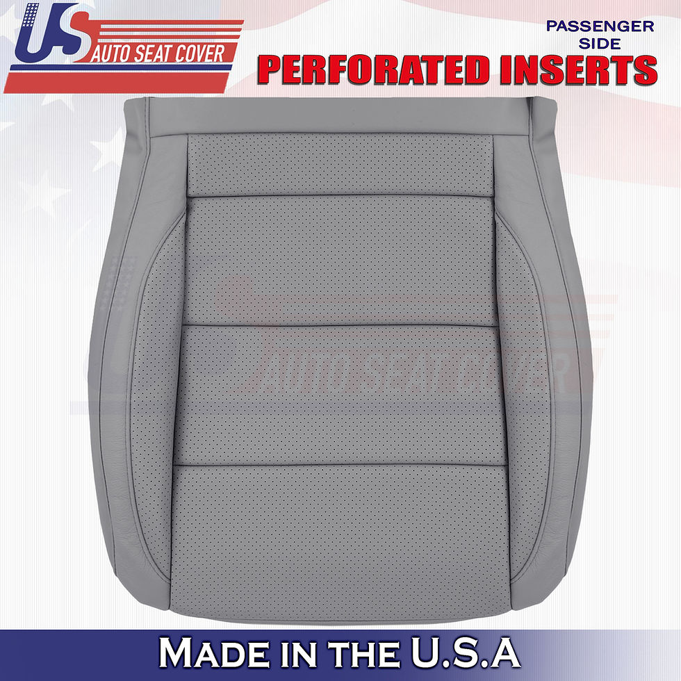 Thumbnail: 2006-2010 Volkswagen Jetta Passenger Top/Bottom Leather seat Covers Gray