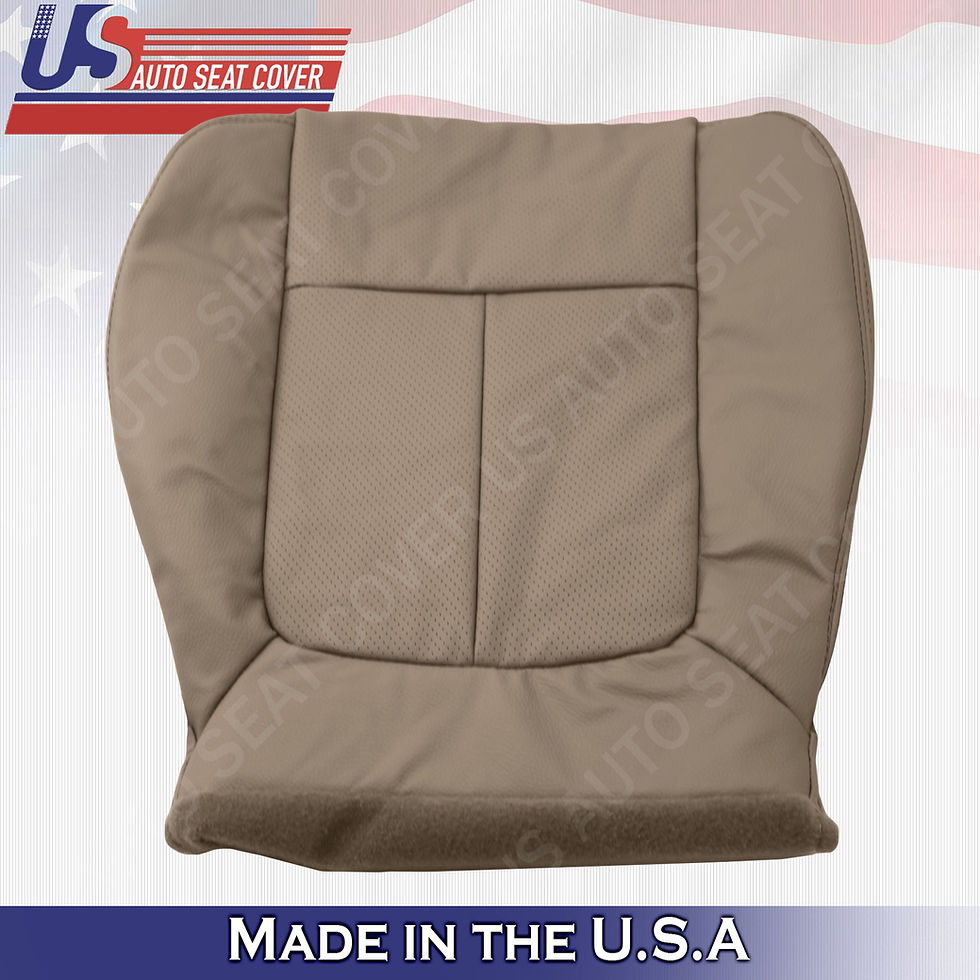 Thumbnail: 2009 2010 Ford F150 Lariat Driver Bottom PERFORATED Leather Seat Cover Tan