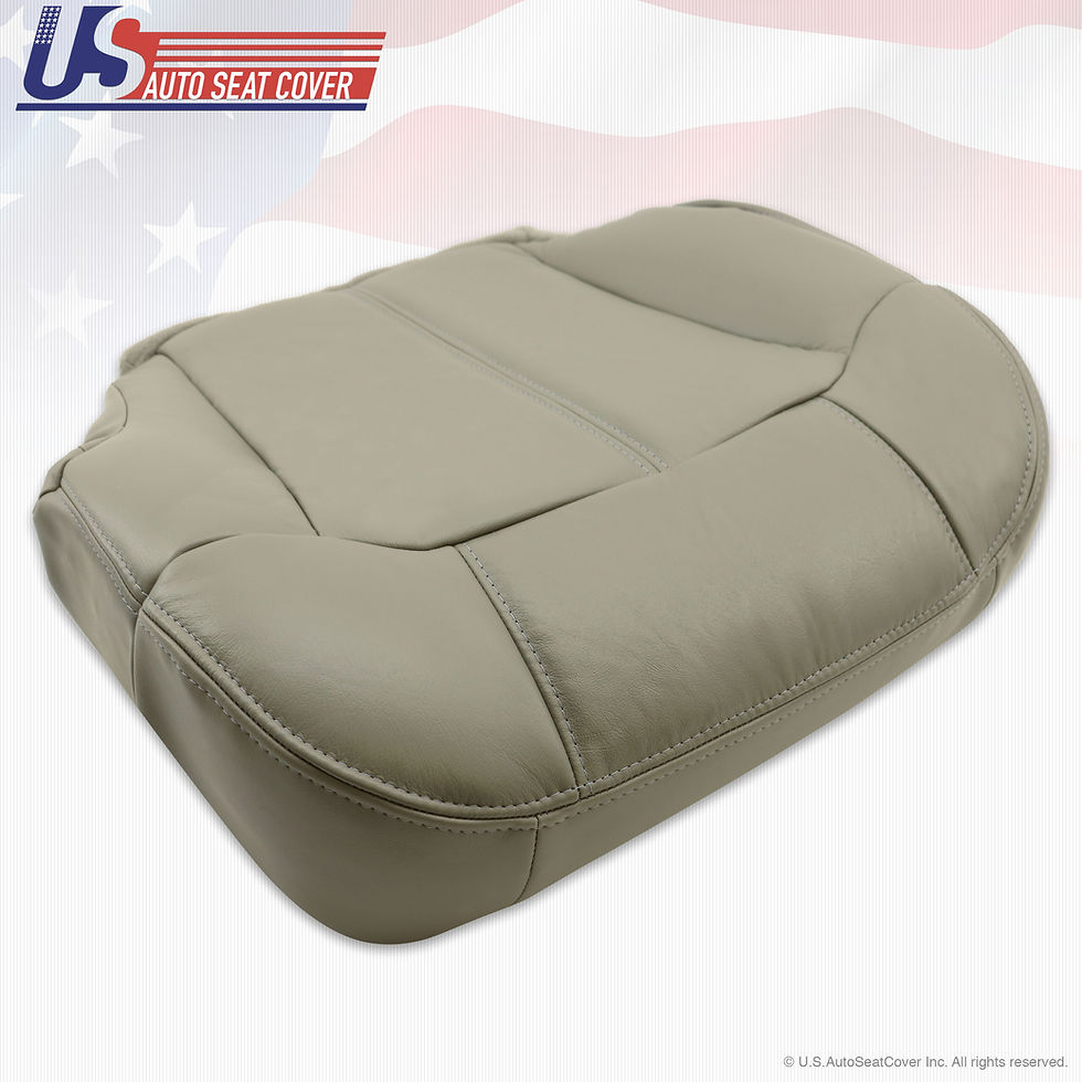 Thumbnail: 2000 - 2002 Chevy | GMC Driver Bottom Leather Seat Cover Pewter Gray