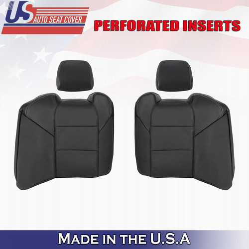 2009-2014 ACURA TL REAR TOPS/HEADRESTS LEATHER BLACK PERFORATED WHITE ...