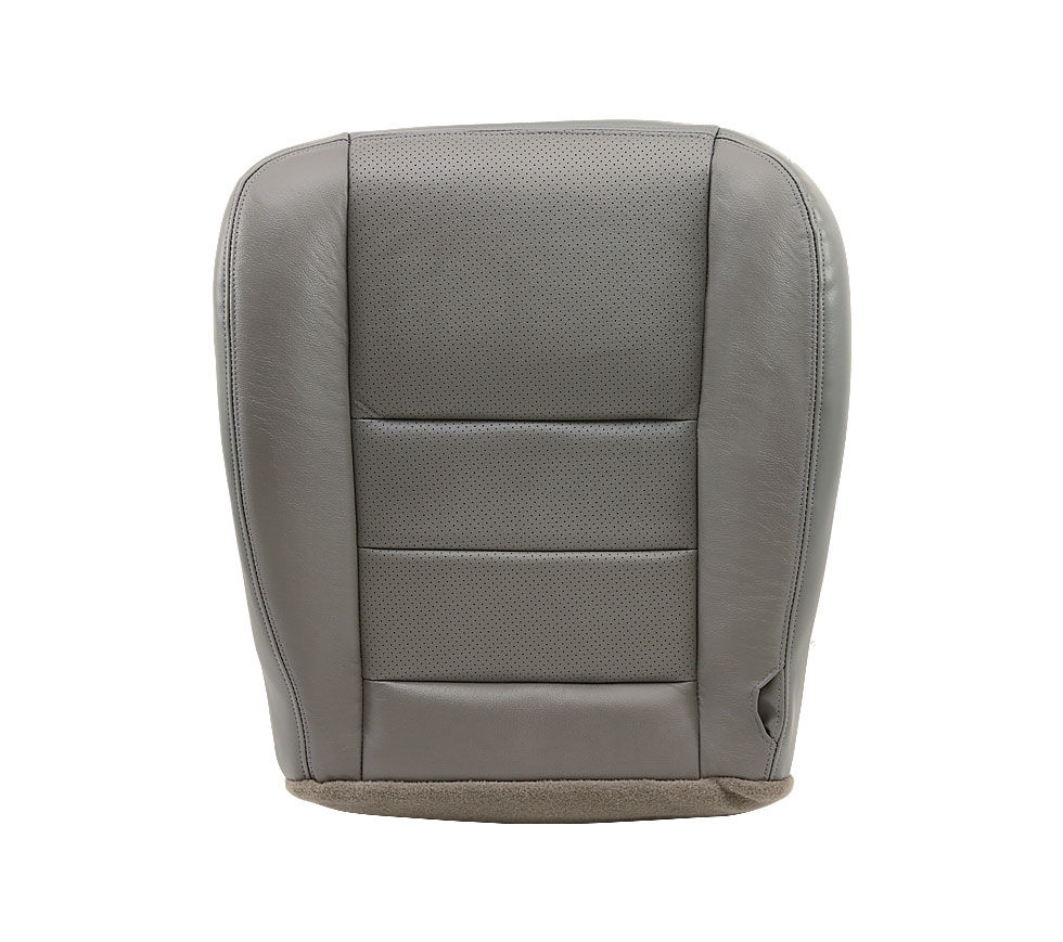 2002-2007 Ford F-250, 350 Driver bottom Perforated Leather Seat Cover Gray