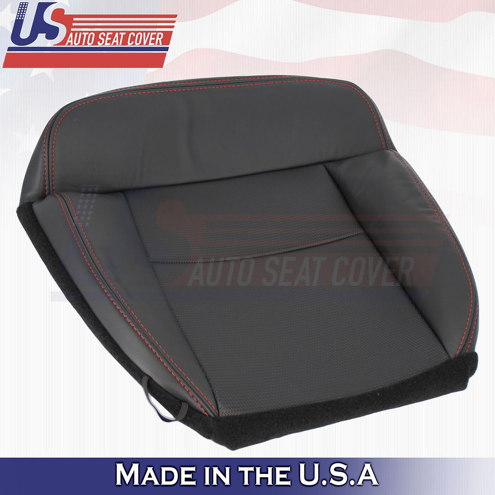 Thumbnail: 2004-2008 Ford F-150 Sport Passenger Top/Bottom Leather Covers Black/stitch