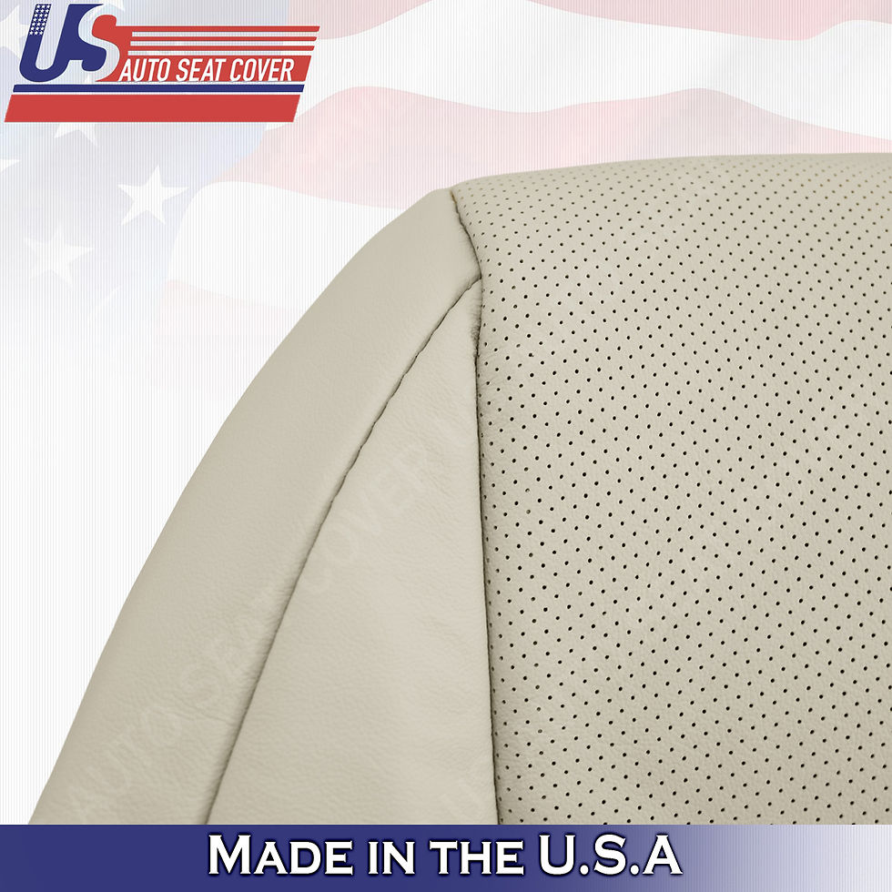 Thumbnail: For 2010-2017 Lexus GX460 Passenger Top/Bottom Perf. Leather Cover Light Tan
