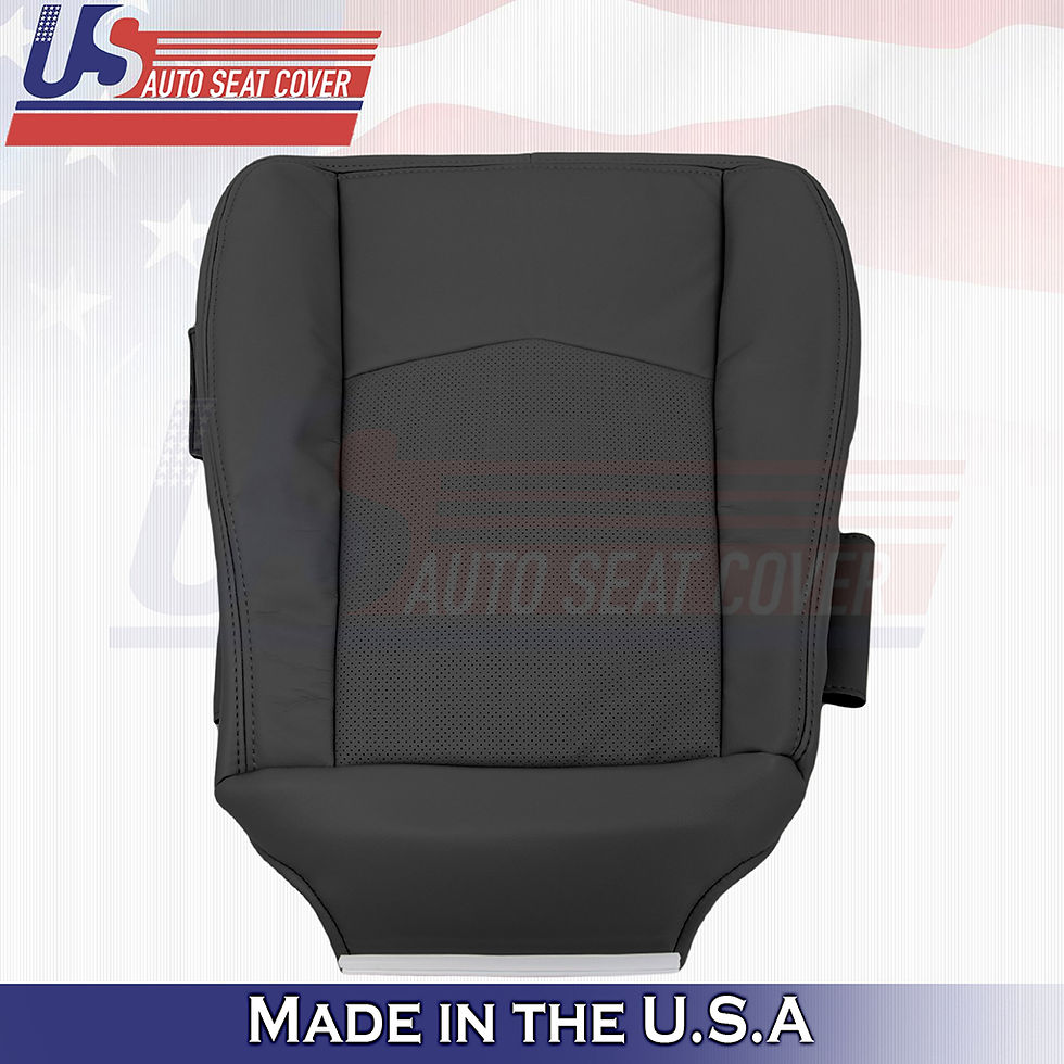 Thumbnail: 2004-2009 Cadillac SRX Passenger Bottom Leather Seat Cover Black