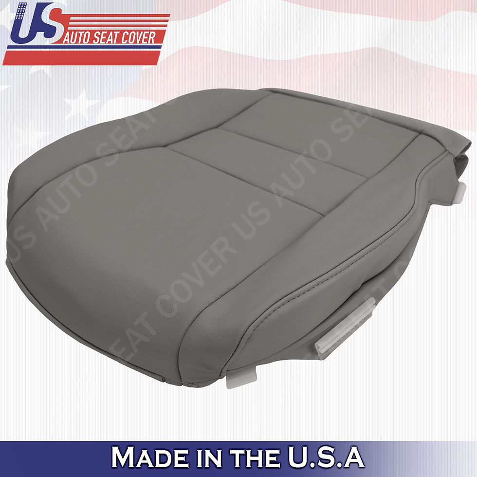 Thumbnail: Fits 2007-2011 Honda CR-V Driver & Passenger Bottom Leather Seat Cover Gray
