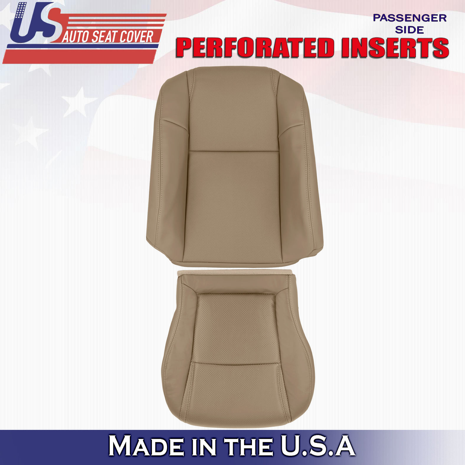 2003 2004 2005 Honda Pilot Passenger Top & Bottom Leather Seat Cover Tan