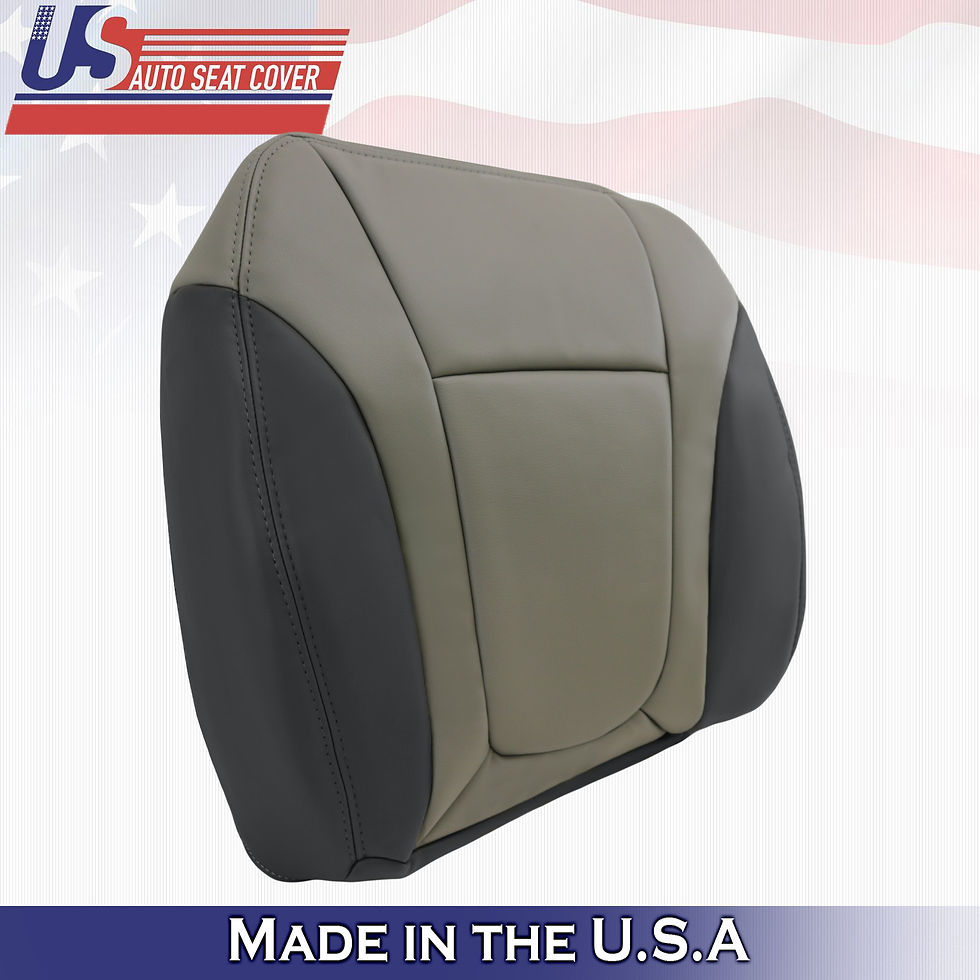 Thumbnail: 2002-2004 Chevy Trailblazer Driver & Passenger Bottom Leather Cover 2-TONE GRAY