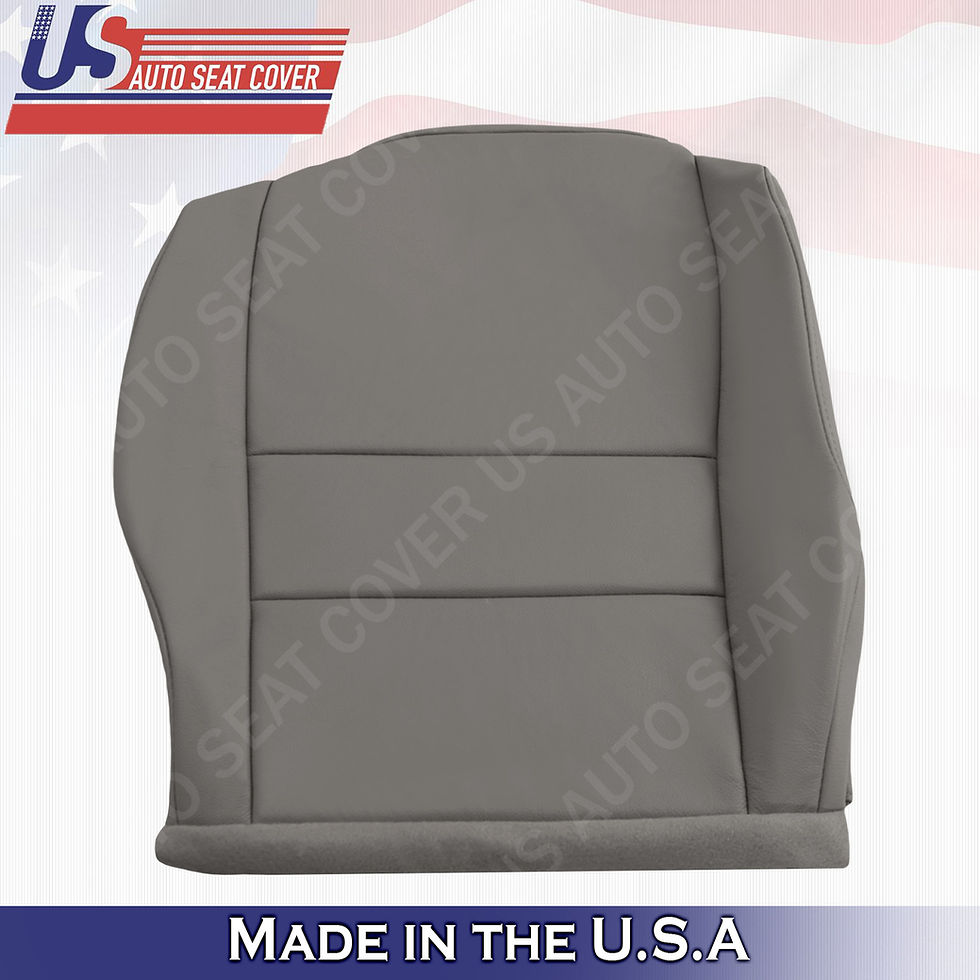 Thumbnail: Fits 2007-2011 Honda CR-V Driver & Passenger Bottom Leather Seat Cover Gray