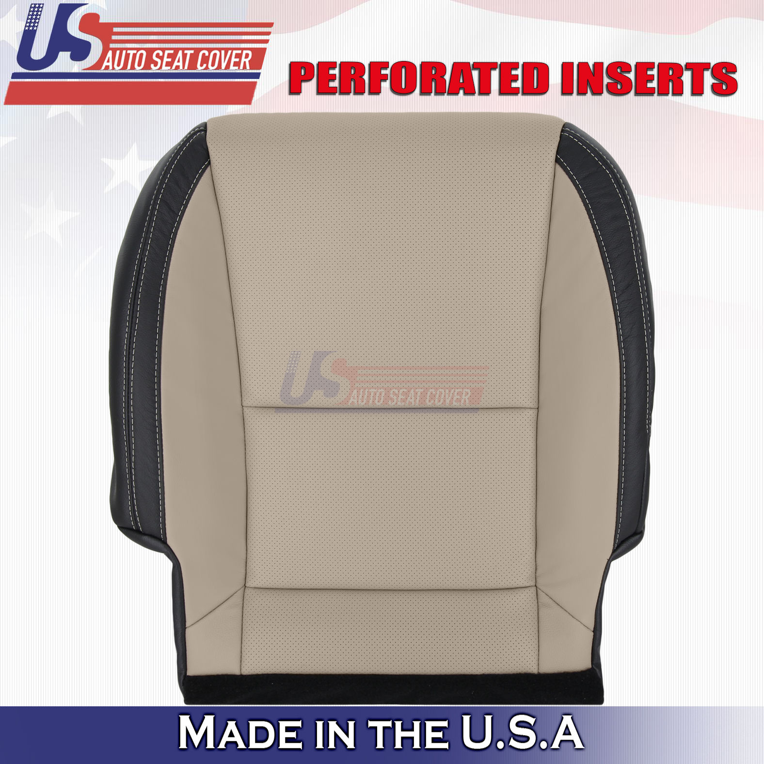 2010-2012 Chevy Camaro Driver Bottom Leather seat cover Tan