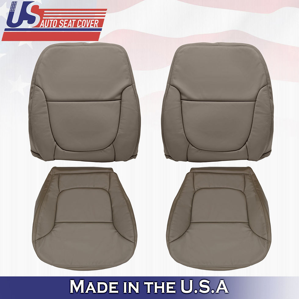 2000-2004 Toyota Tundra Front Tops & Bottoms Leather Seat Cover Tan