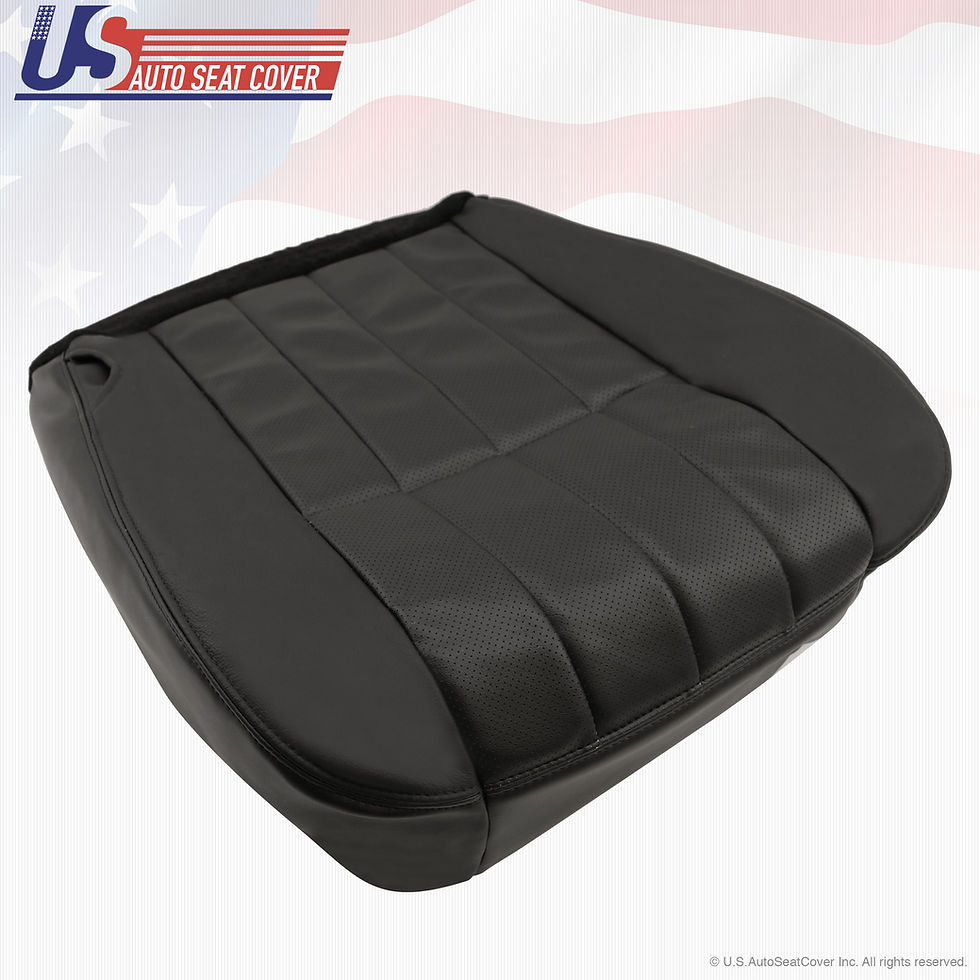 Thumbnail: 2006 2007 F250 Harley-Davidson Driver Bottom Perforated Leather Seat Cover BLACK