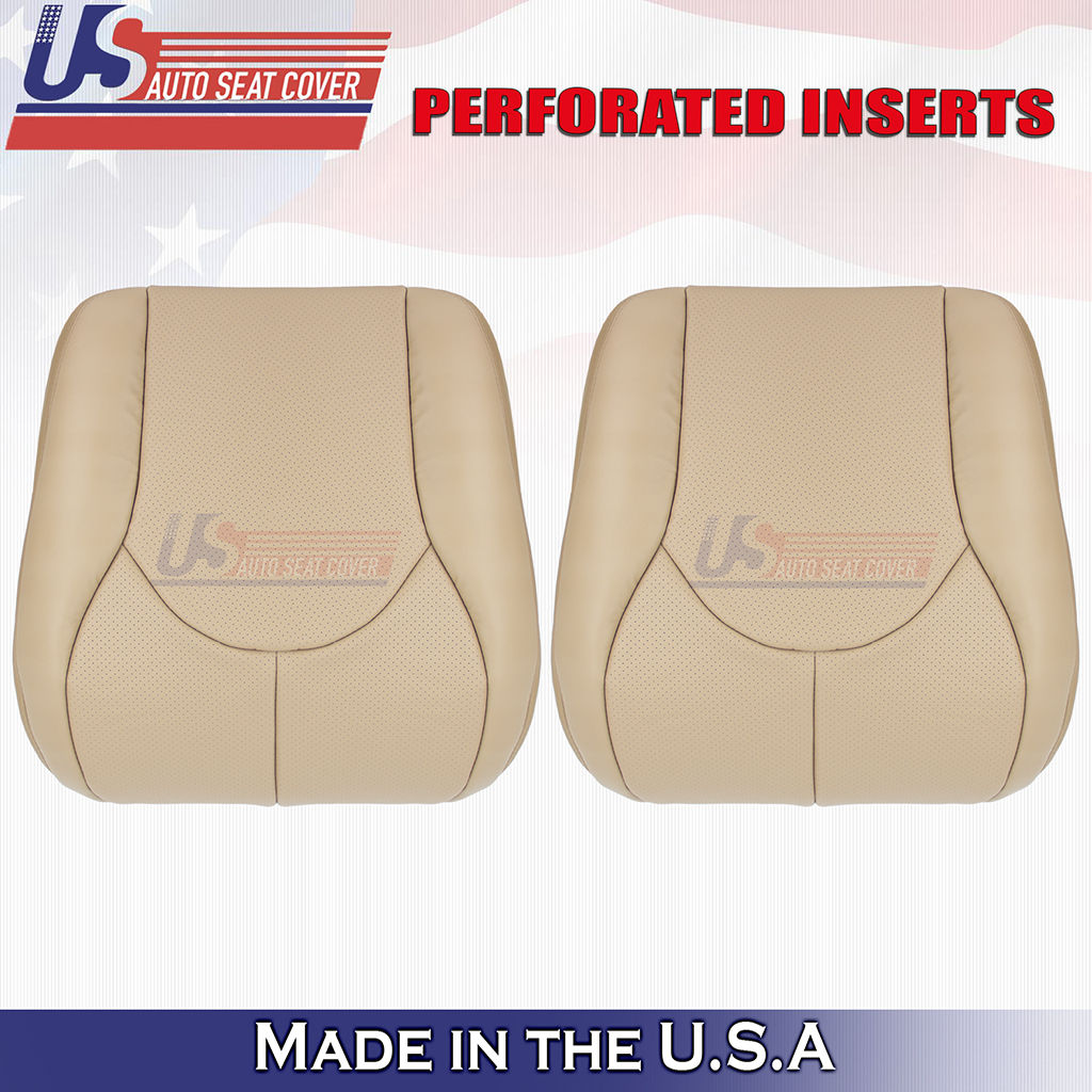 1996 to 2002 Mercedes Benz SL500 Driver &Passenger Bottom Perf Leather Cover Tan