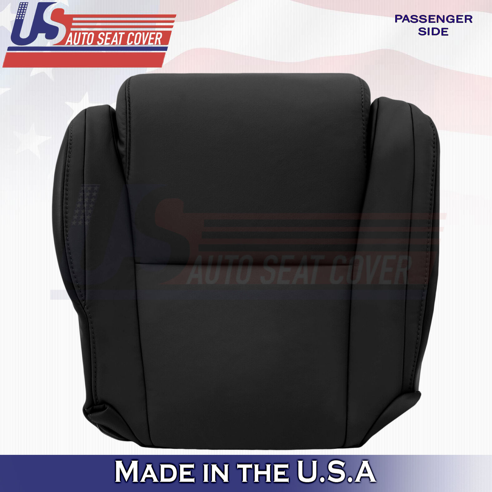 2007-2013 Toyota Tundra/Sequoia Passenger Bottom Leather Seat Cover Black