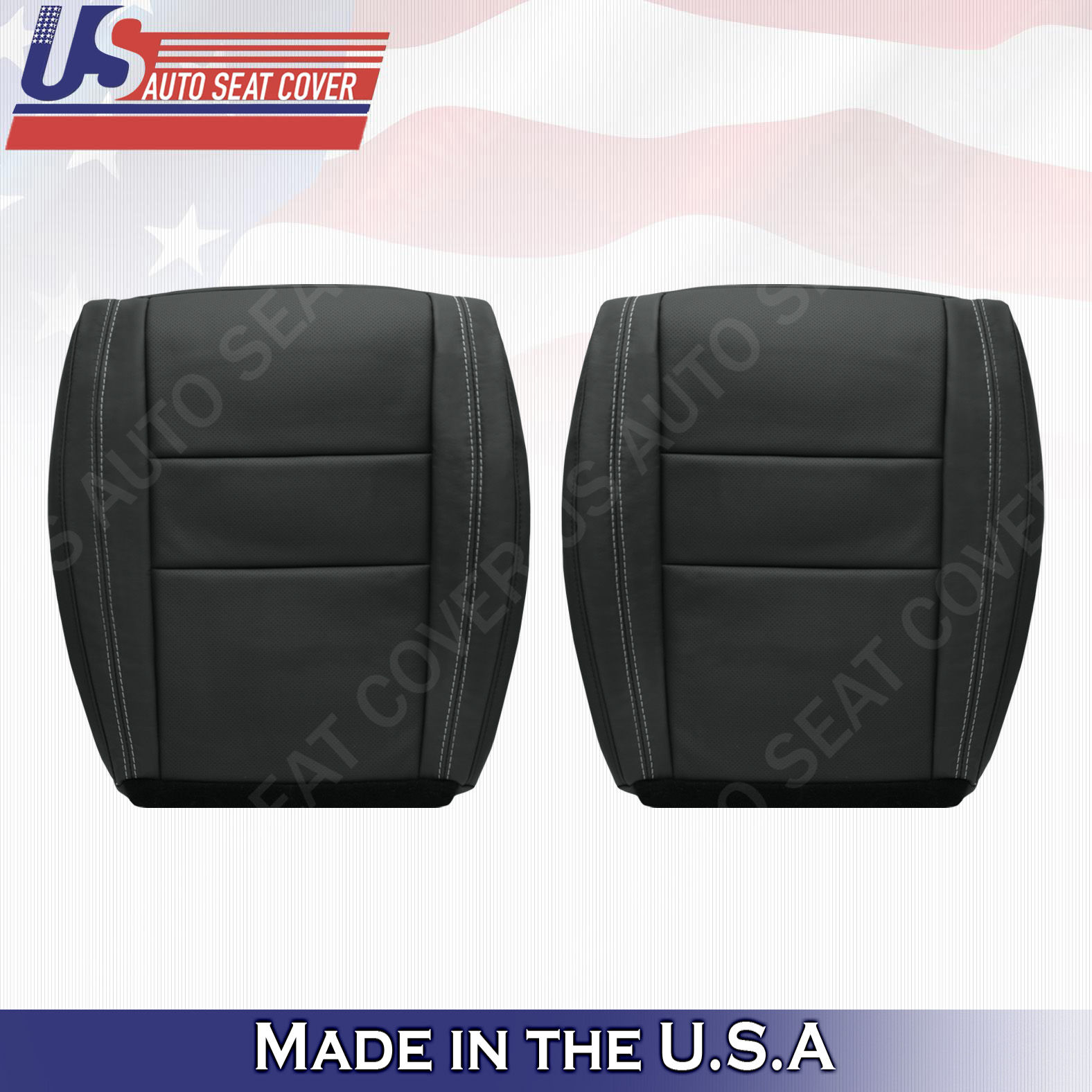 2011-2020 Jeep Grand Cherokee Overland FRONT BOTTOMS Leather Cover Black