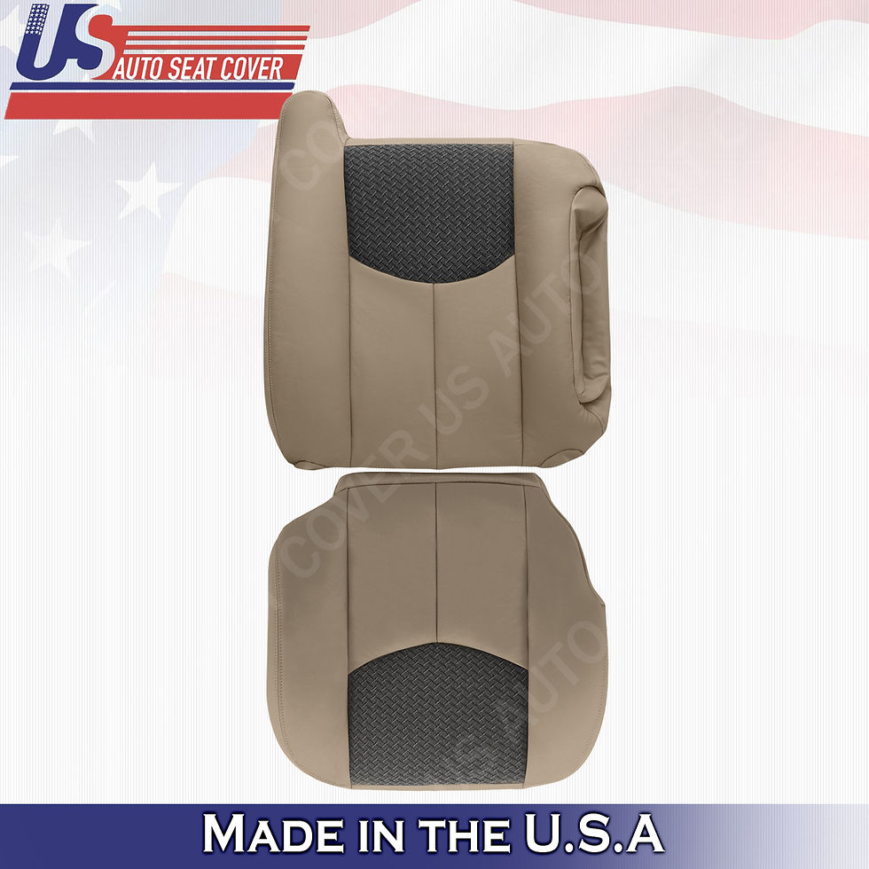 2003-2006 Chevy Avalanche Passenger Top & Bottom Leather/Cloth Cover Neutral Tan