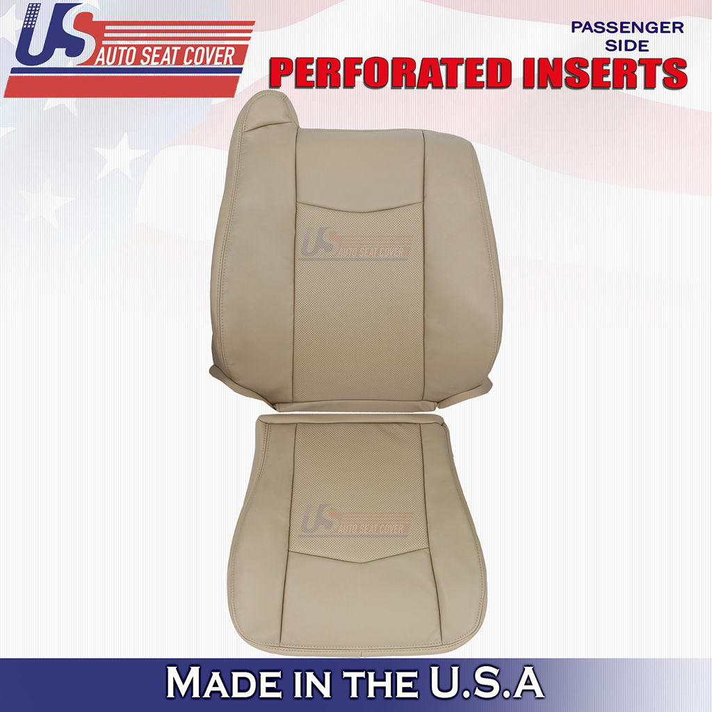 2004-2009 Cadillac SRX Passenger Top Bottom Leather Seat Cover Tan