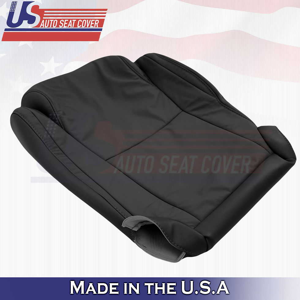 Thumbnail: 2007-2013 Toyota Tundra/Sequoia Set Top/Bottom Leather Seat Covers Black