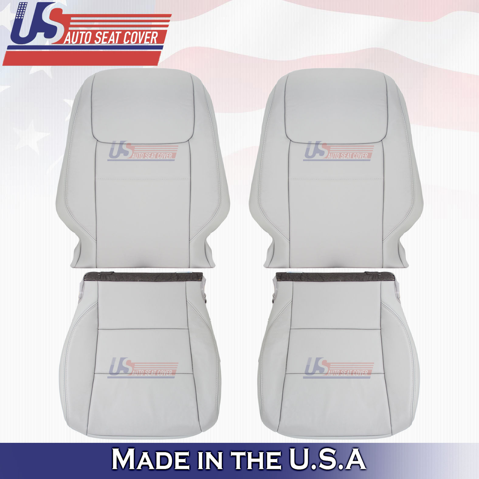 2016-2020 Toyota Sienna Driver/Passenger set Leather seat covers Gray