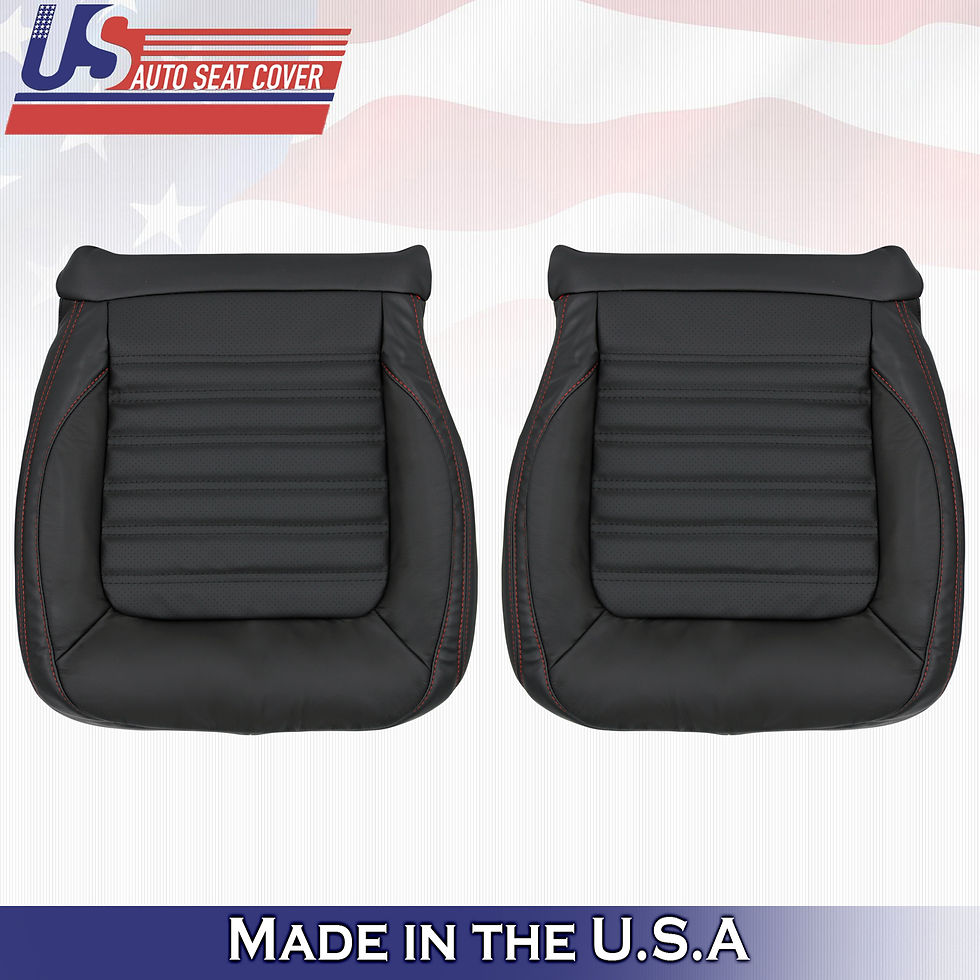 2011-2018 VW Jetta Driver &Passenger Bottom Leather Seat Cover Black - Perforate