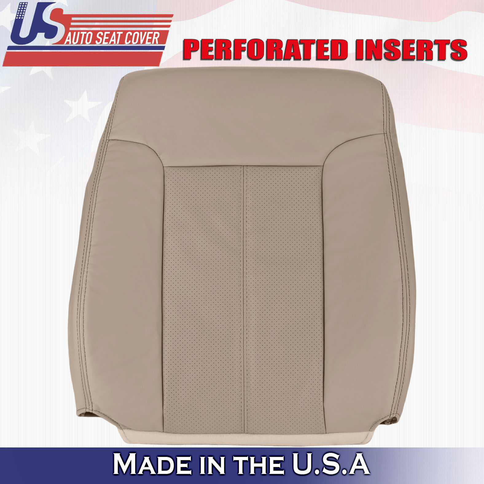 2011-2016 Ford F250 Lariat Driver Top Leather Tan Seat Cover
