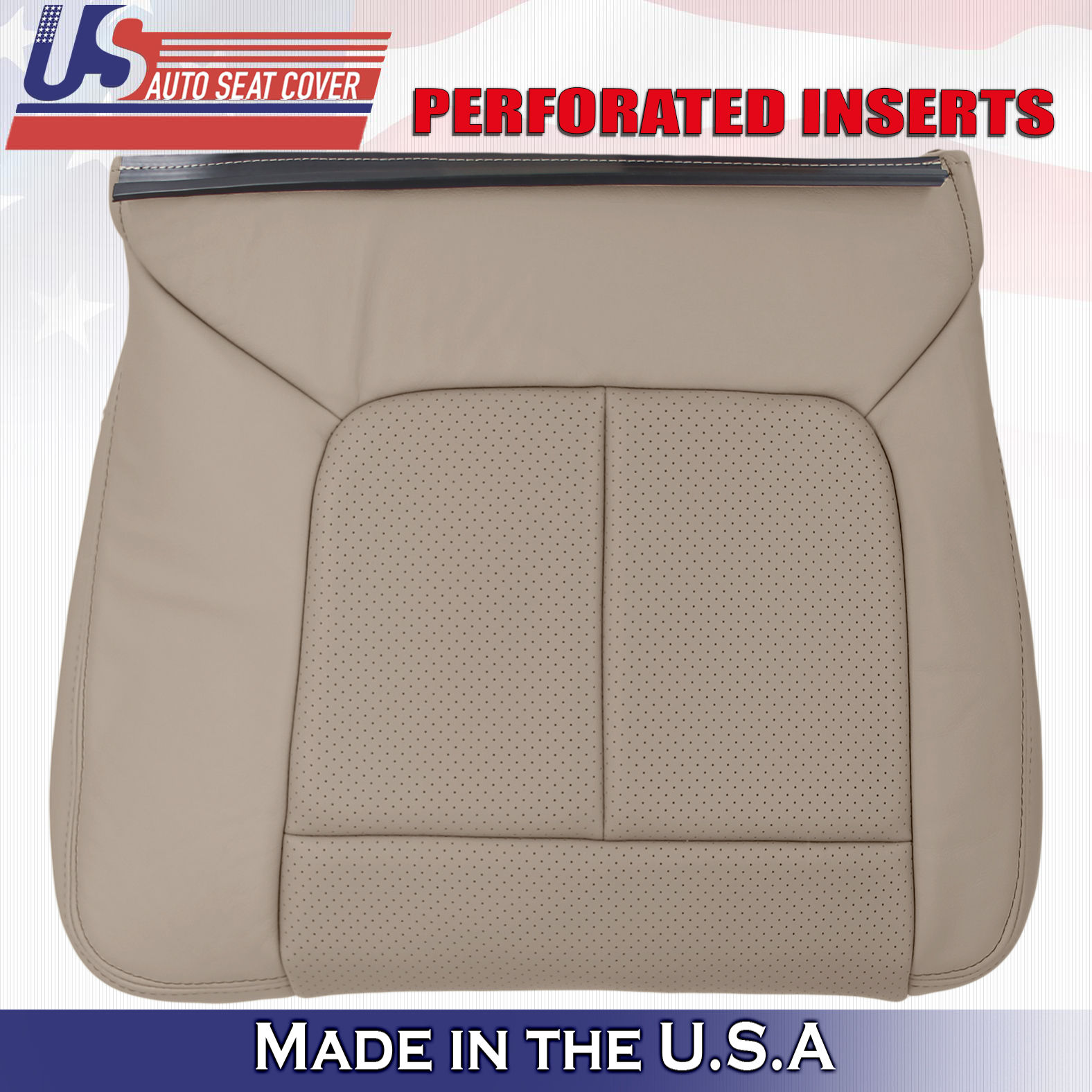 2011-2016 Ford F250 F350 2nd Row Passenger Bottom Leather Seat Cover Tan