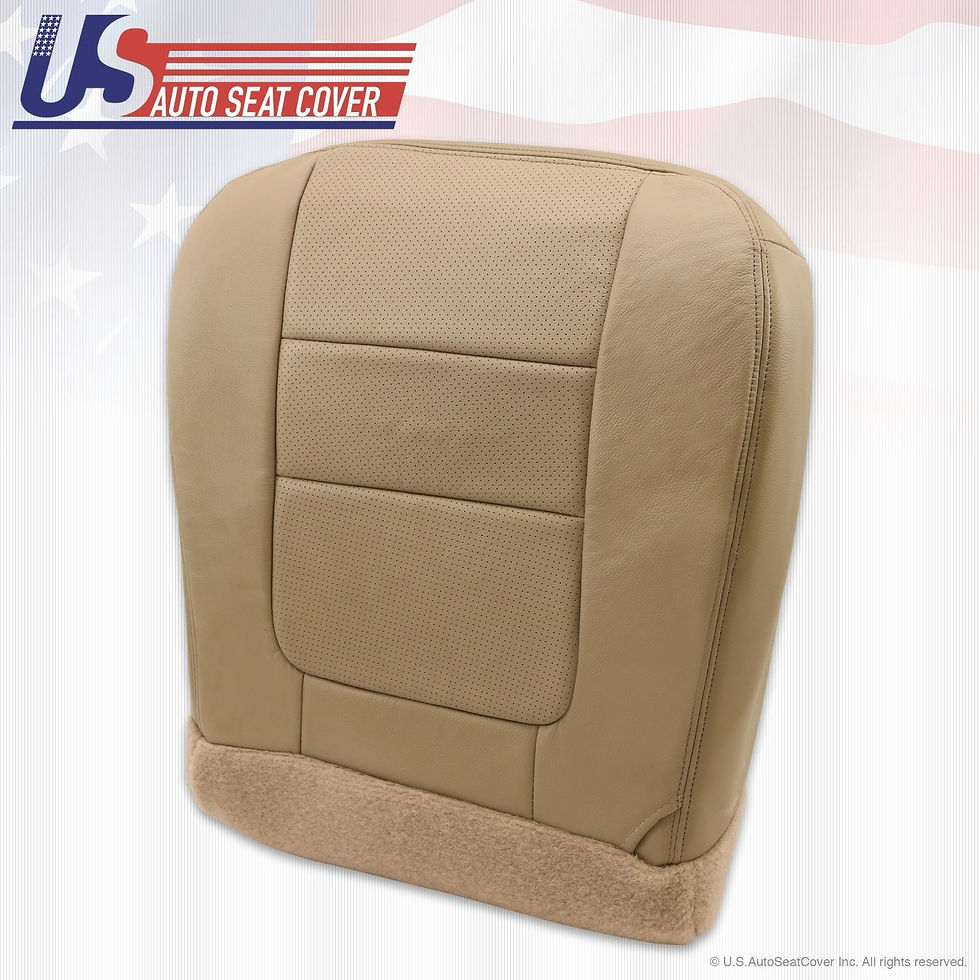 US Auto Seat Cover Inc Bottom Leather Seat Cover For 2002-07 Ford F250/F350 Lariat Crew Cab - Medium Parchment Tan